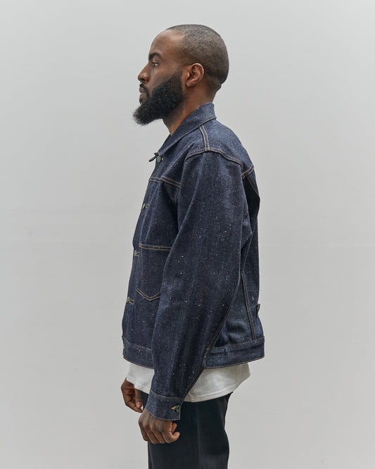 Brain Dead Unisex Selvedge Denim Trucker Jacket, Indigo