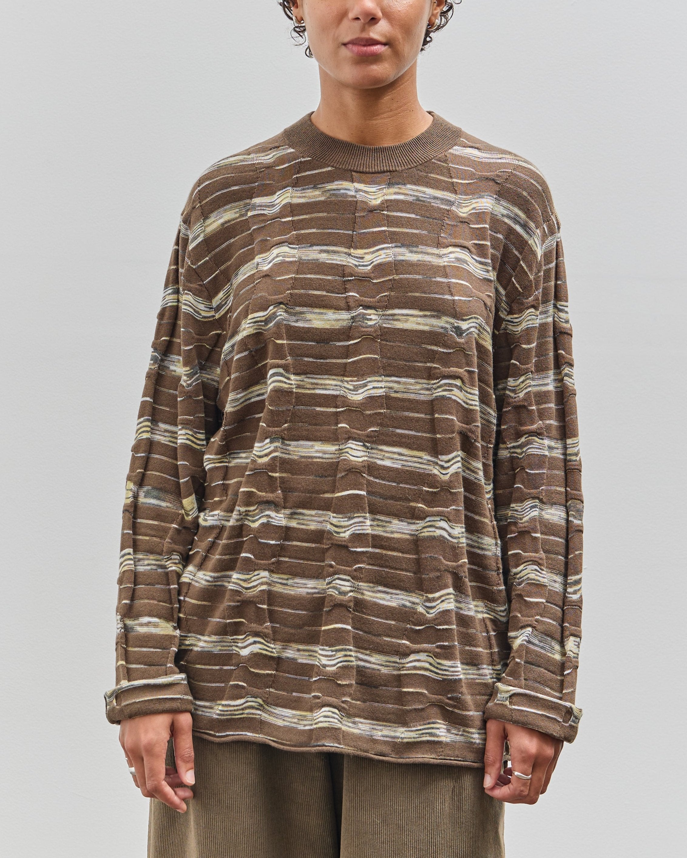 【BRAIN DEAD】SPACE DYE LONG SLEEVE MOCK NECK SWEATER BROWN Brain Dead Space Dye Long Sleeve Mock Neck Sweater, Brown