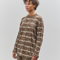 Brain Dead Space Dye Long Sleeve Mock Neck Sweater, Brown