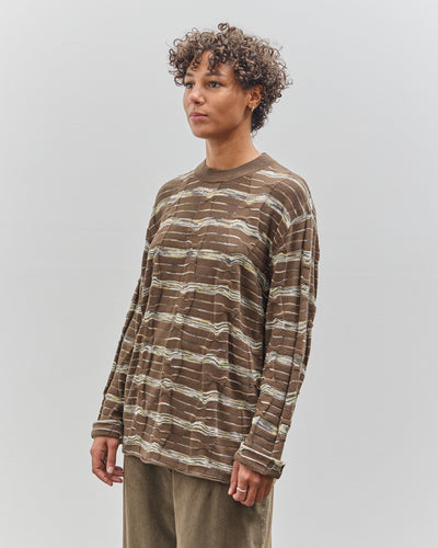 Brain Dead Space Dye Long Sleeve Mock Neck Sweater, Brown