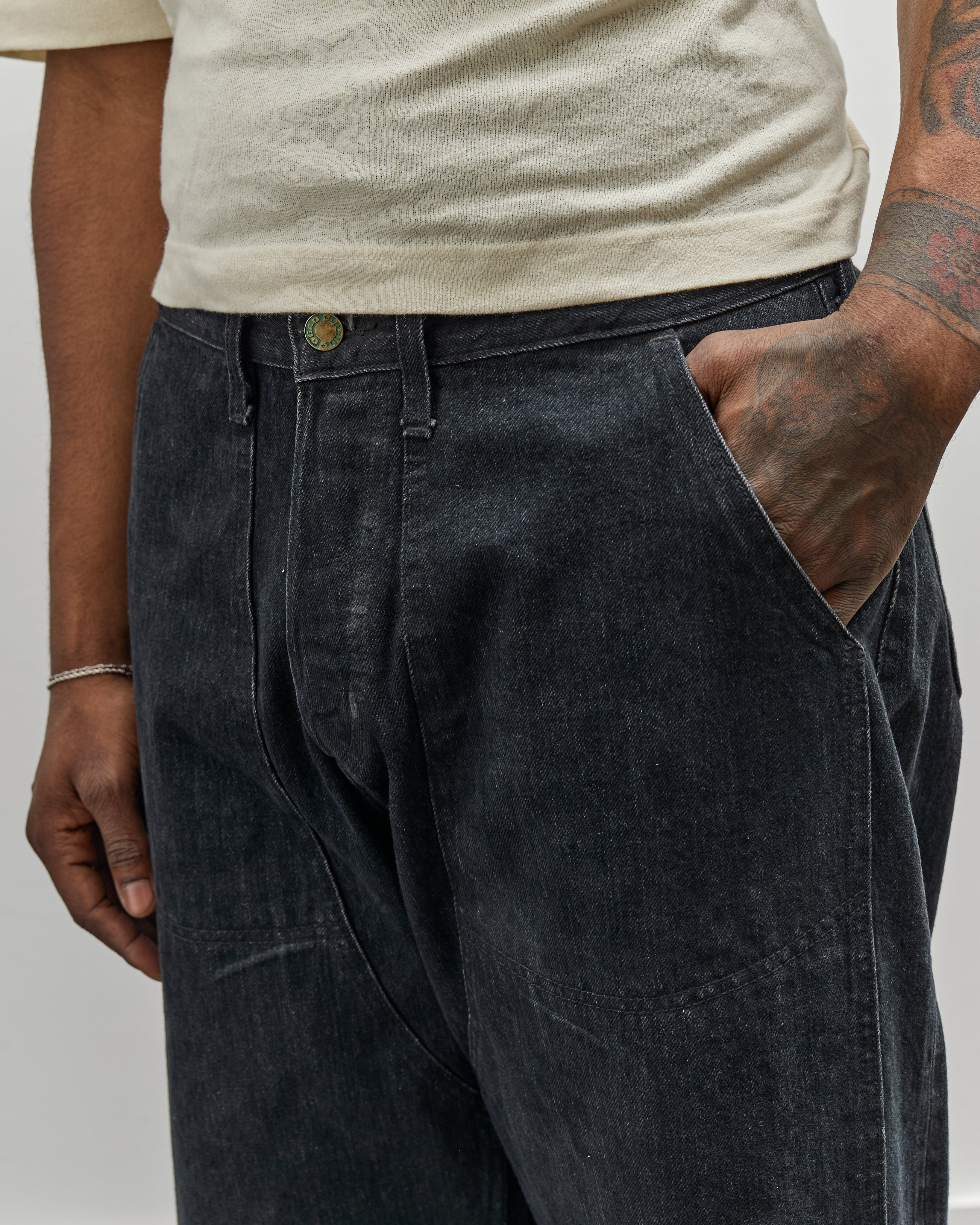Brain Dead Type 02: 13.2oz Selvedge Denim, Washed Black