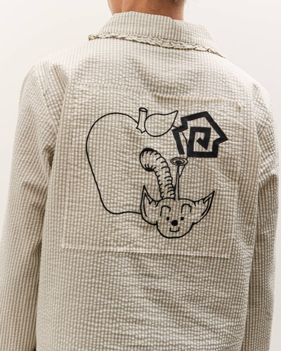 Brain Dead Bad Apple Button Up Shirt, Natural