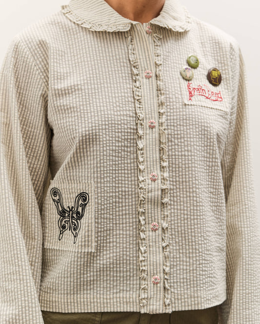 Brain Dead Bad Apple Button Up Shirt, Natural