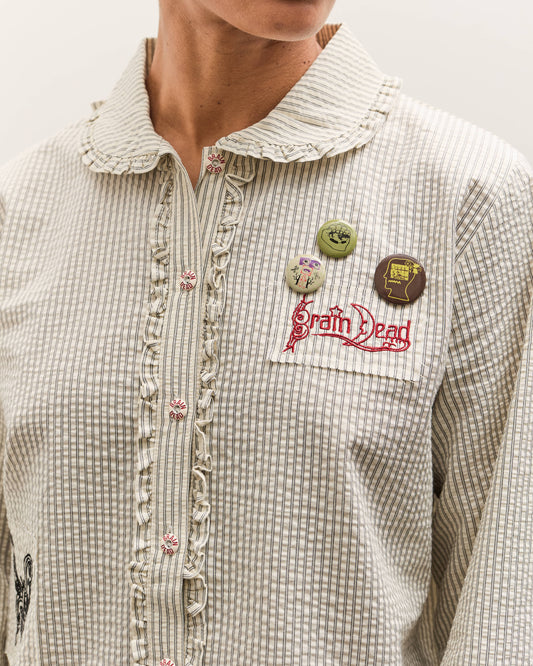Brain Dead Bad Apple Button Up Shirt, Natural