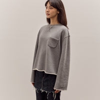 Brain Dead Boxy French Terry Sweatshirt, Heather Grey