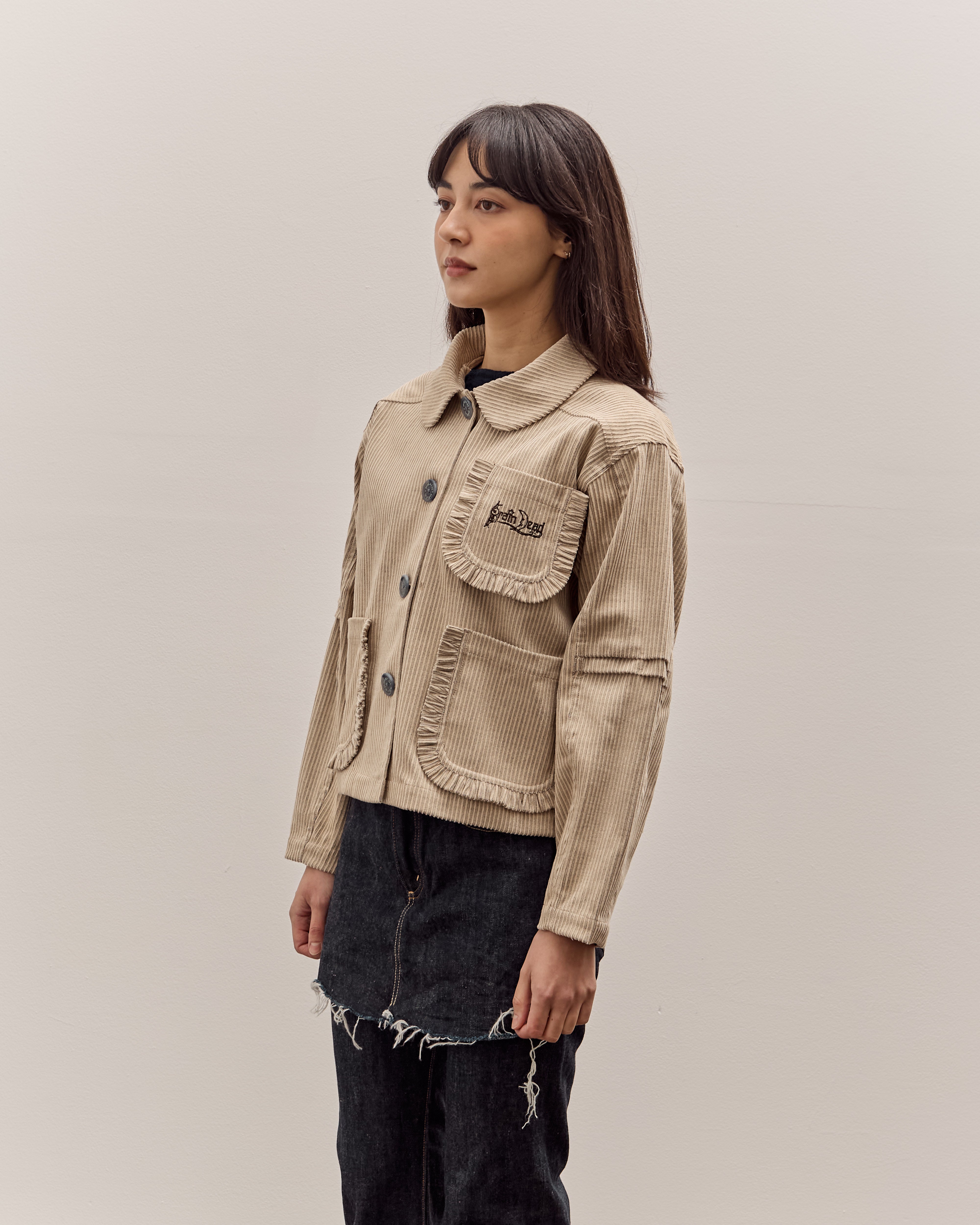 Brain Dead Boxy Ruffle Jacket , Natural – Glasswing