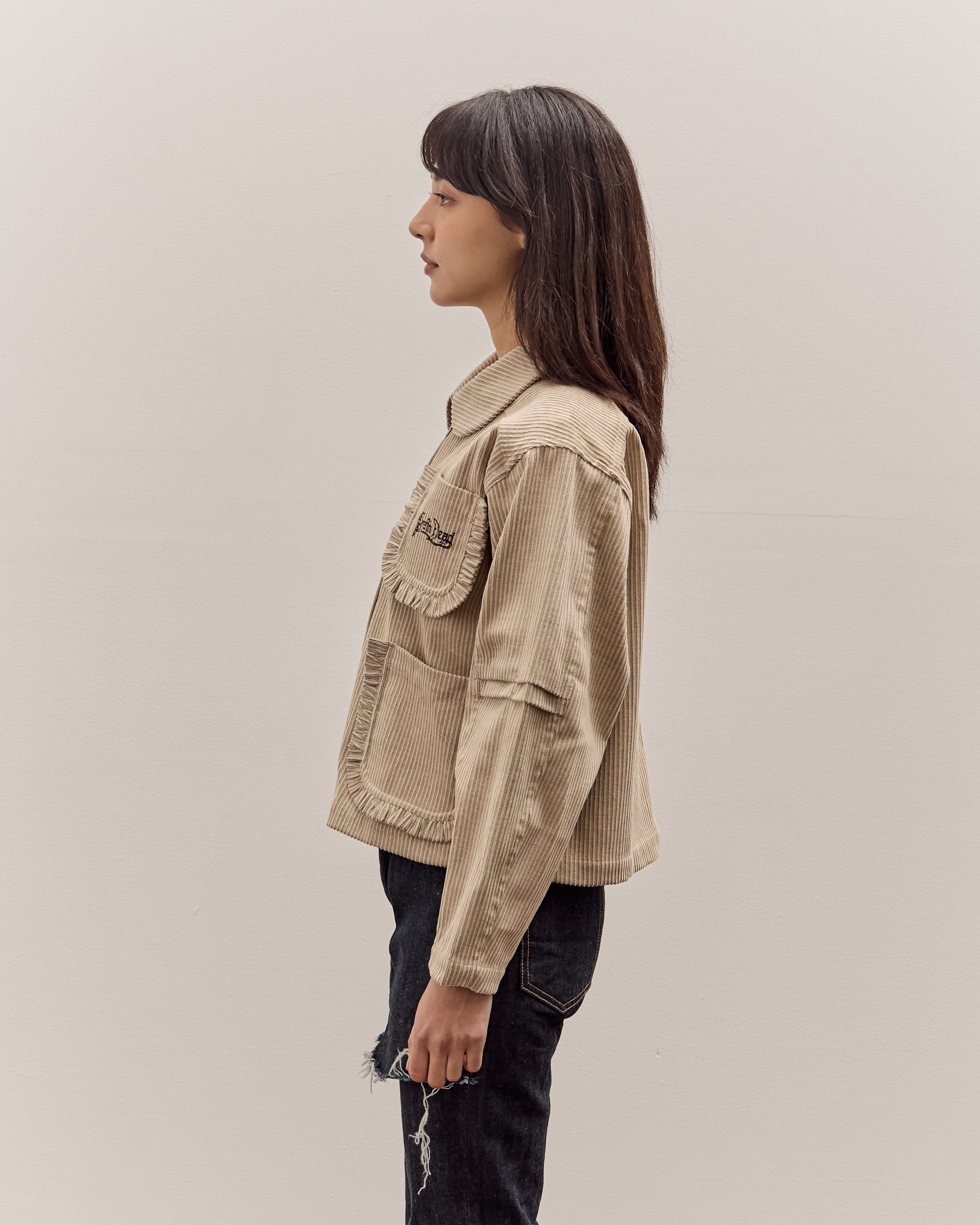 Brain Dead Boxy Ruffle Jacket , Natural – Glasswing