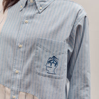 Brain Dead Brooks Brothers California Panel Oxford Button Up, Light Blue