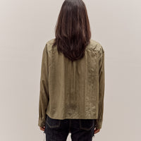 Brain Dead Cropped Nylon Button Up Shirt, Army