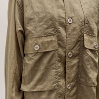 Brain Dead Cropped Nylon Button Up Shirt, Army