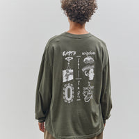 Brain Dead Earth Wisdom Long Sleeve Shirt, Dark Green