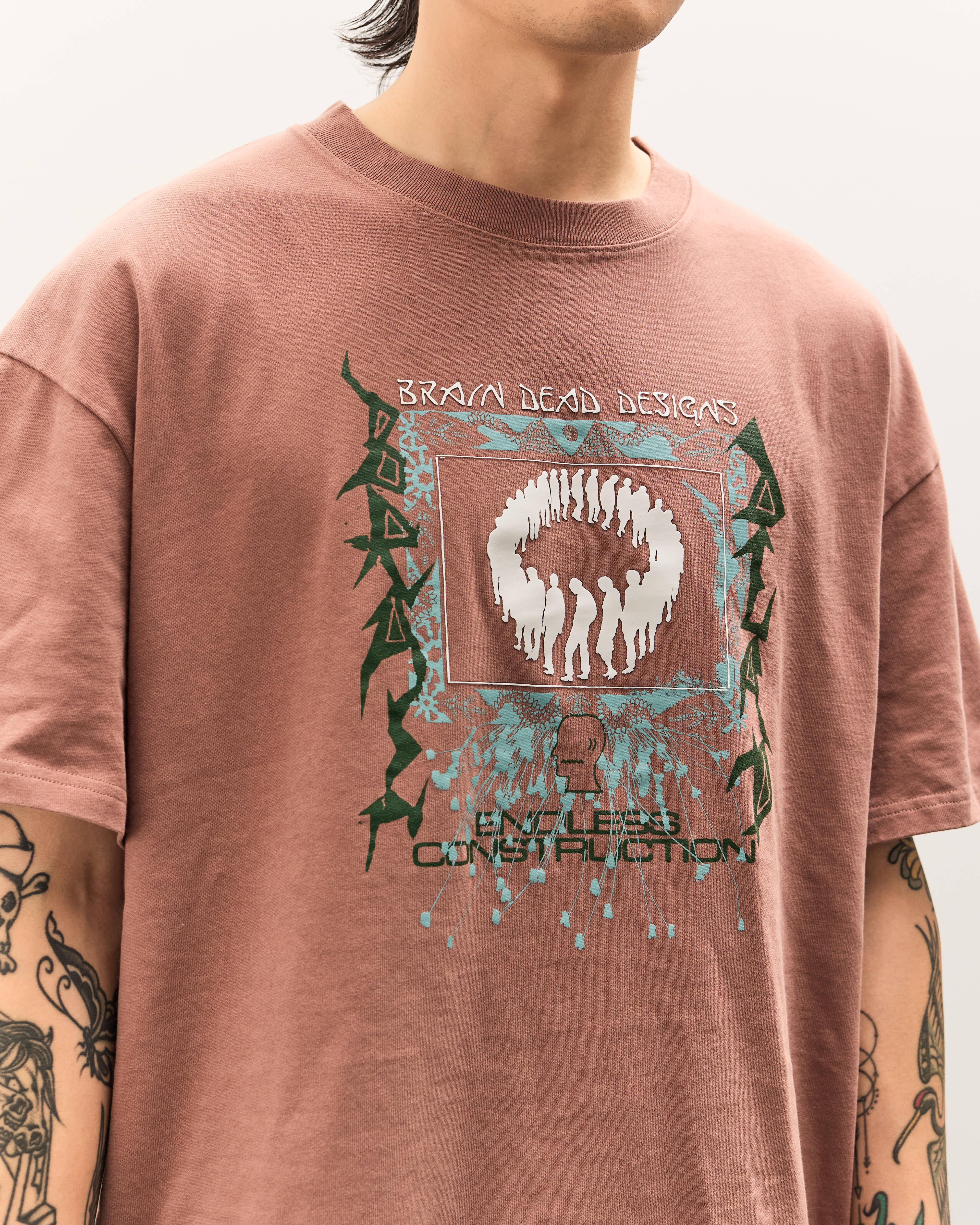 Brain Dead Endless Construction T-Shirt Unisex, Nutmeg – Glasswing
