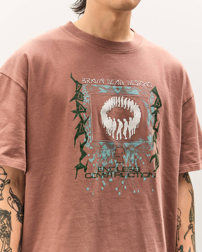 Brain Dead Endless Construction T-Shirt Unisex, Nutmeg