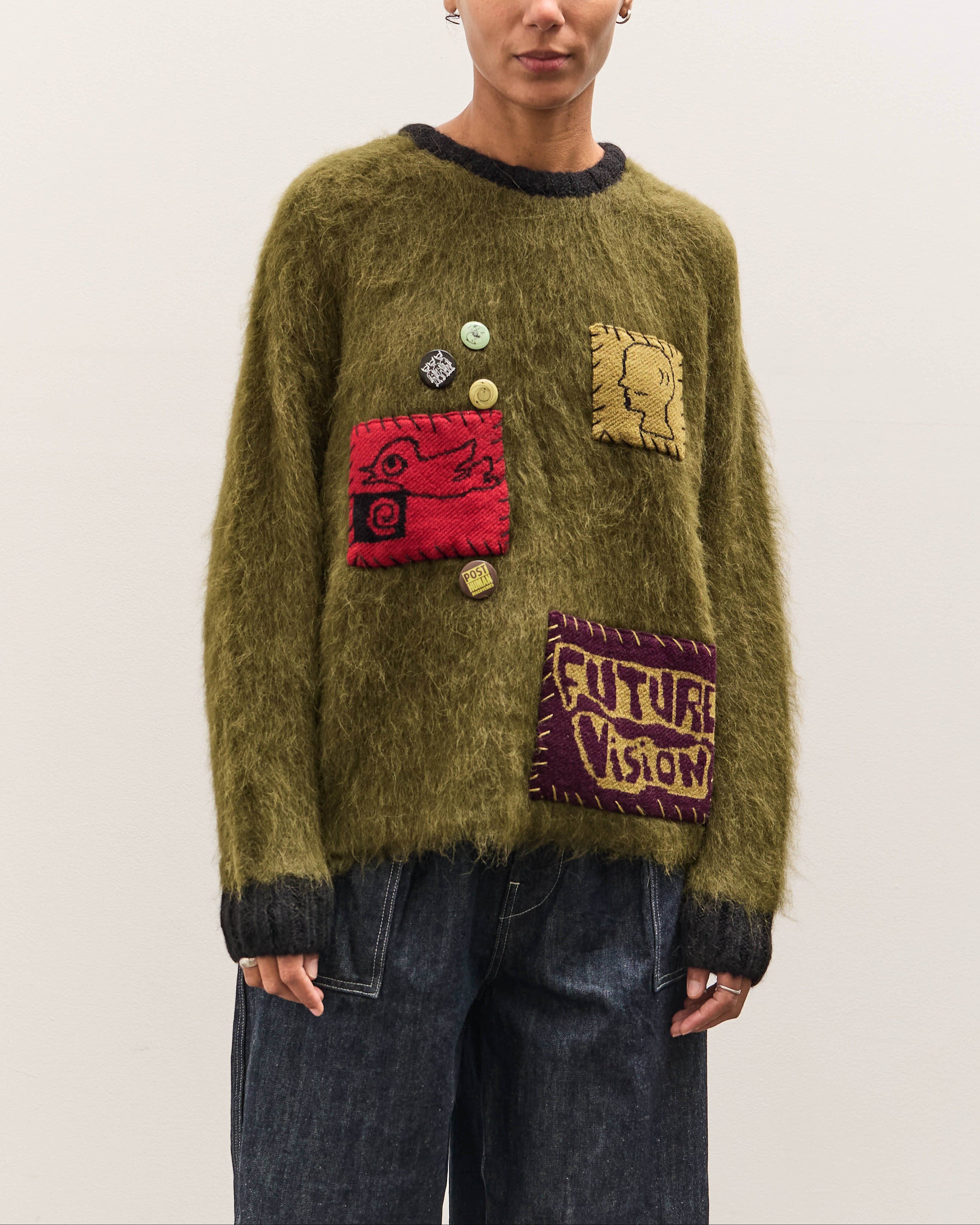 Brain Dead / FUTURE VISION BOXY KNIT 新品 Future Vision Boxy Knit Sweater - Olive – Brain Dead