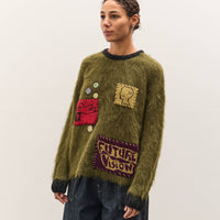 Brain Dead Future Vision Boxy Knit Sweater, Olive