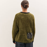 Brain Dead Future Vision Boxy Knit Sweater, Olive