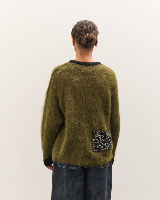 Brain Dead Future Vision Boxy Knit Sweater, Olive