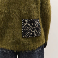 Brain Dead Future Vision Boxy Knit Sweater, Olive