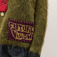 Brain Dead Future Vision Boxy Knit Sweater, Olive