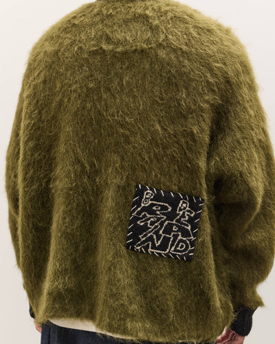 Brain Dead Future Vision Boxy Knit Sweater Unisex, Olive