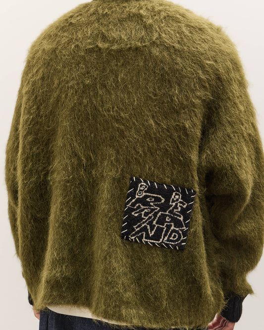 Brain Dead Future Vision Boxy Knit Sweater Unisex, Olive