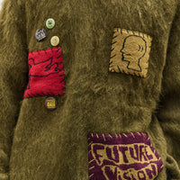 Brain Dead Future Vision Boxy Knit Sweater Unisex, Olive