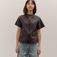 Brain Dead Gingham Hooded Top, Black