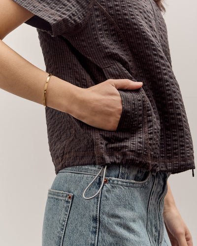 Brain Dead Gingham Hooded Top, Black