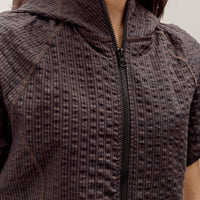 Brain Dead Gingham Hooded Top, Black