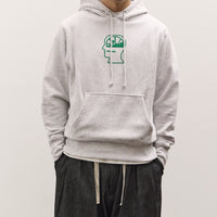 Brain Dead x Glasswing Seattle Logohead Hoodie, Heather Grey