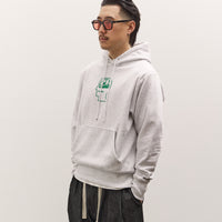 Brain Dead x Glasswing Seattle Logohead Hoodie, Heather Grey