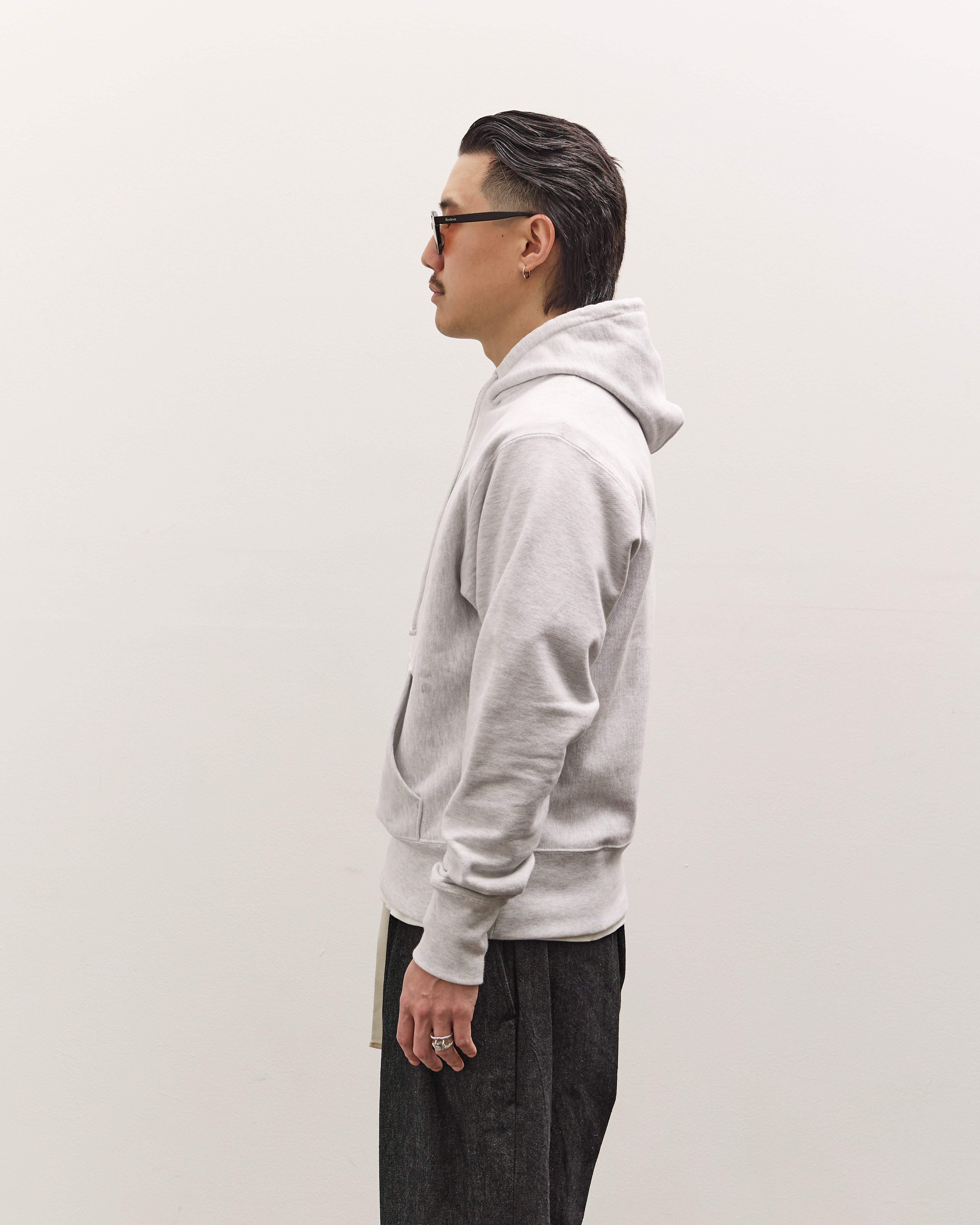 Brain Dead x Glasswing Seattle Logohead Hoodie, Heather Grey
