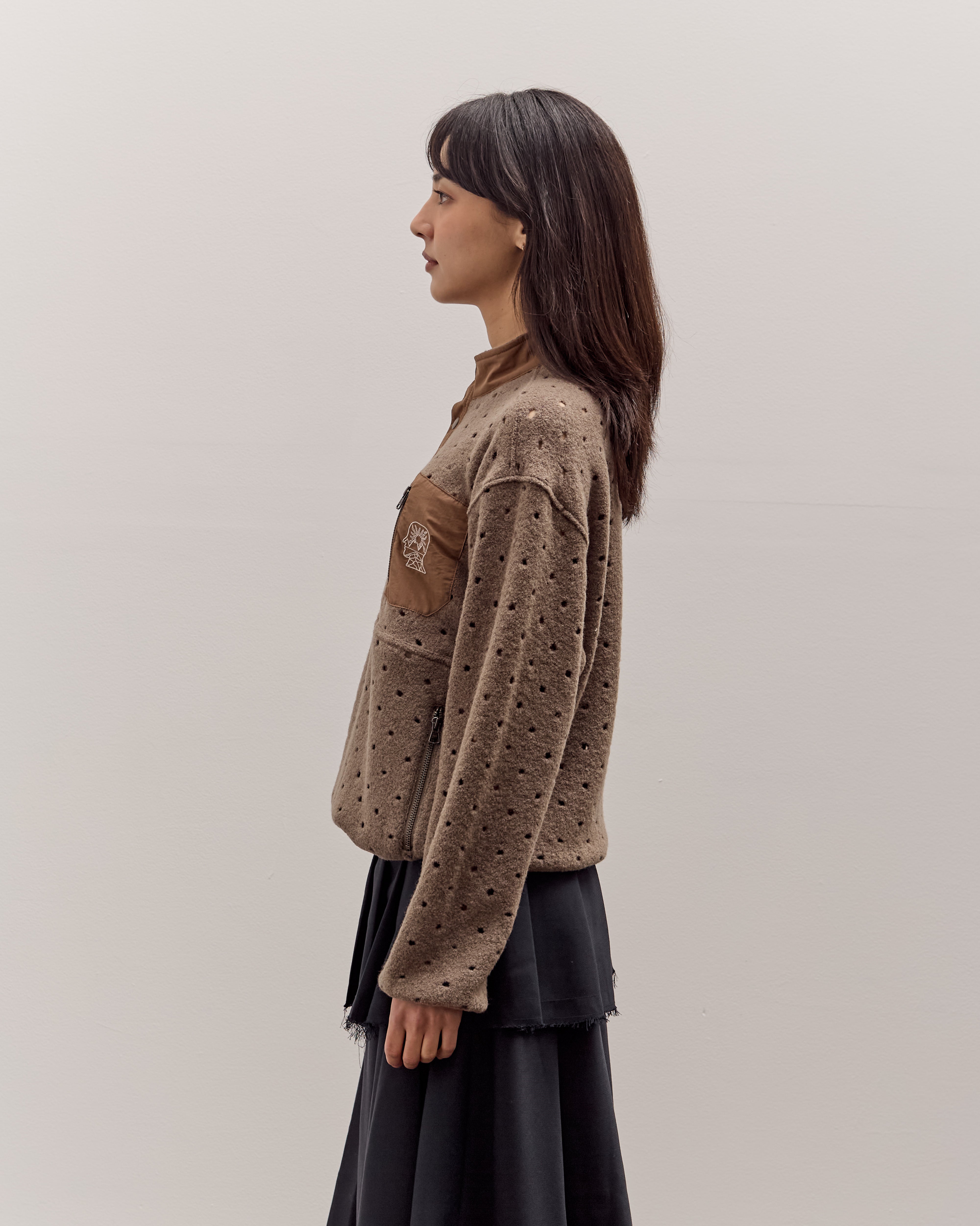 Brain Dead Hole Mock Neck Pullover, Brown – Glasswing