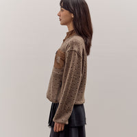 Brain Dead Hole Mock Neck Pullover, Brown