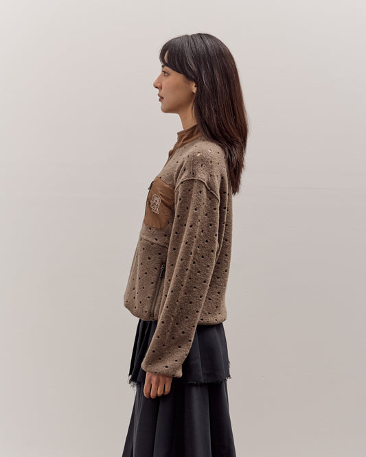 Brain Dead Hole Mock Neck Pullover, Brown