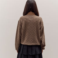 Brain Dead Hole Mock Neck Pullover, Brown