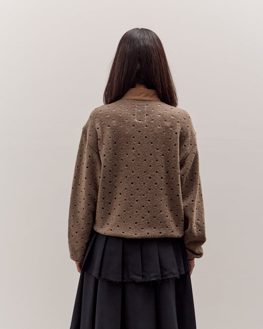 Brain Dead Hole Mock Neck Pullover, Brown