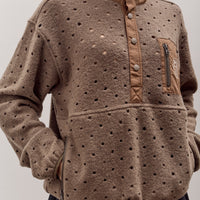 Brain Dead Hole Mock Neck Pullover, Brown