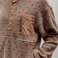 Brain Dead Hole Mock Neck Pullover, Brown