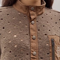 Brain Dead Hole Mock Neck Pullover, Brown