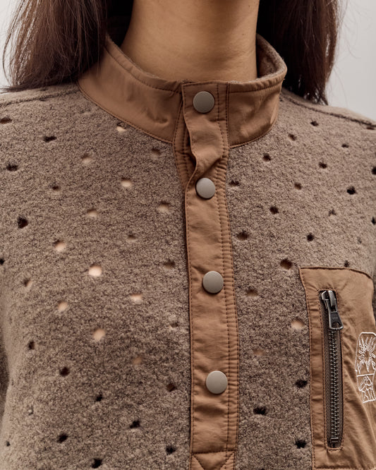 Brain Dead Hole Mock Neck Pullover, Brown