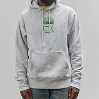 Brain Dead x Glasswing Seattle Logohead Hoodie, Heather Grey