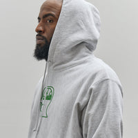 Brain Dead x Glasswing Seattle Logohead Hoodie, Heather Grey