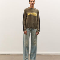 Brain Dead Long Sleeve Mesh Sweater, Green