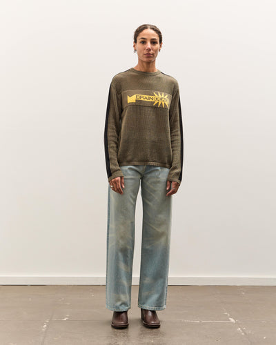 Brain Dead Long Sleeve Mesh Sweater, Green