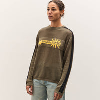 Brain Dead Long Sleeve Mesh Sweater, Green