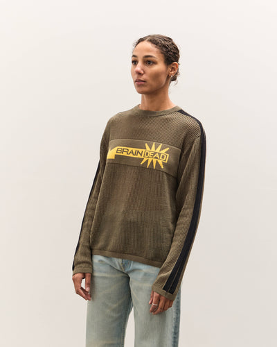 Brain Dead Long Sleeve Mesh Sweater, Green