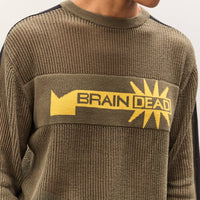 Brain Dead Long Sleeve Mesh Sweater, Green