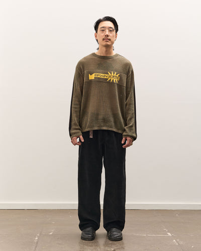 Brain Dead Long Sleeve Mesh Sweater Unisex, Green