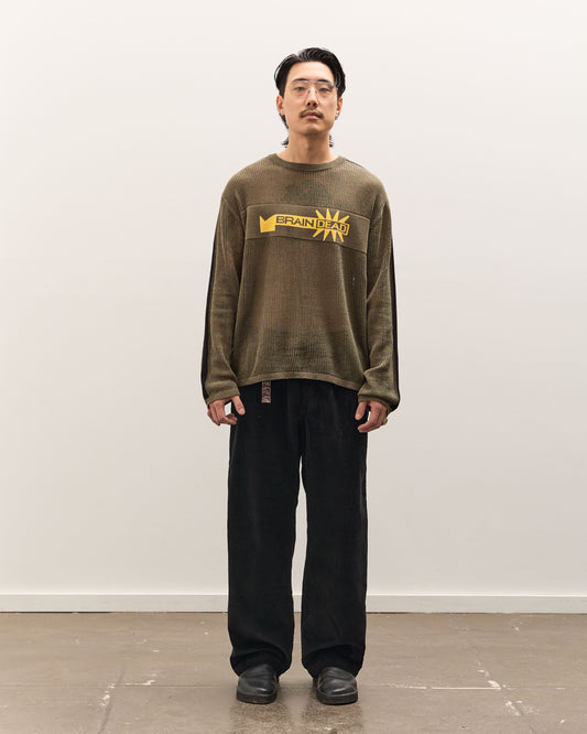 Brain Dead Long Sleeve Mesh Sweater Unisex, Green